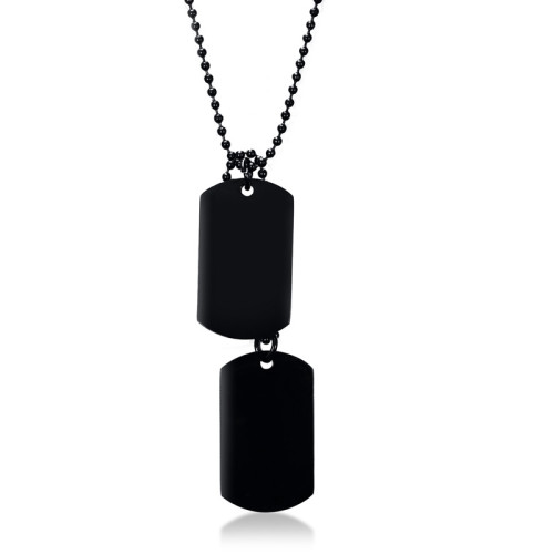 Wholesale Stainless Steel Black Dog Tag Jewelry