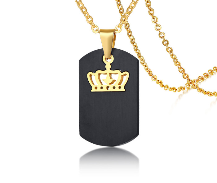 Stainless Steel Crown Matching Couple Pendant Wholesale