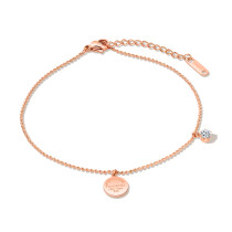 Wholesale Stainless Steel Rose Gold Anklet Girl