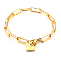 Wholesale Stainless Steel Women Paperclip Link Chain Bracelet