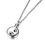 Wholesale Stainless Steel Dog Paw Print Urn Necklace