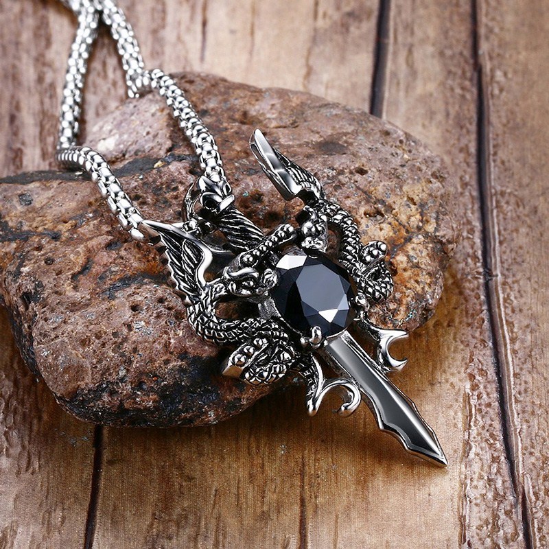 Wholesale Stainless Steel Dragon Pendant Necklaces