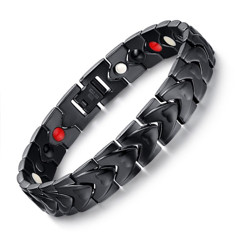 Wholesale Stainless Steel Black Magnetic Health Bracelets