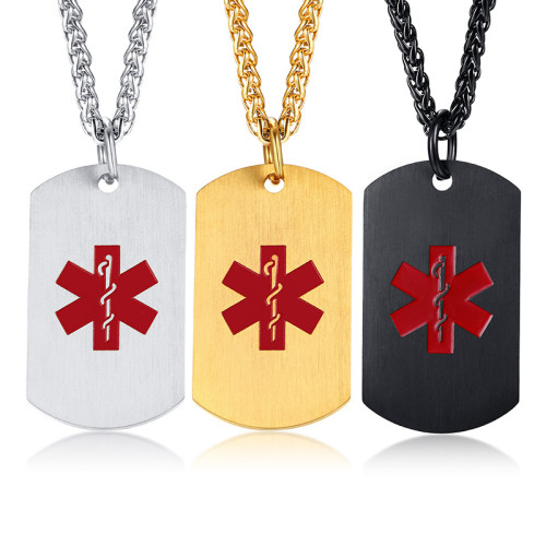 Wholesale Stainless Steel Medical ID Dog Tag Pendant