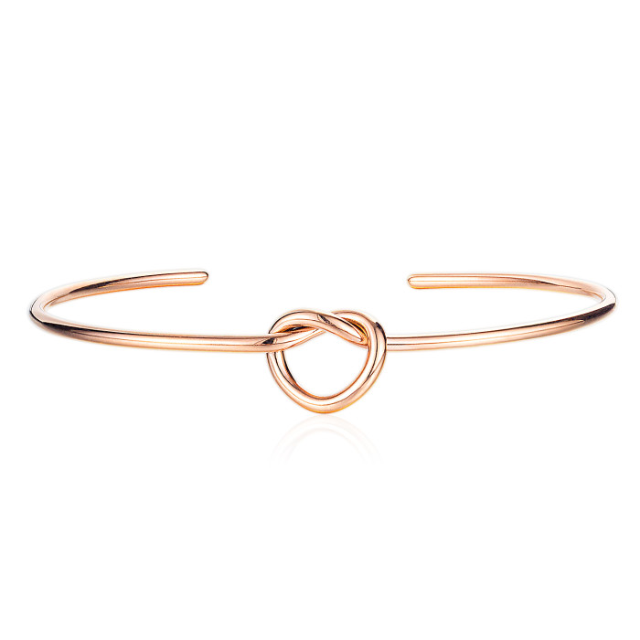 Wholesale Stainless Steel Simple Love Knot Cuff Bracelet For Women