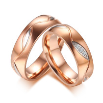 Wholesale Stainless Steel Rose Gold Couple Bands