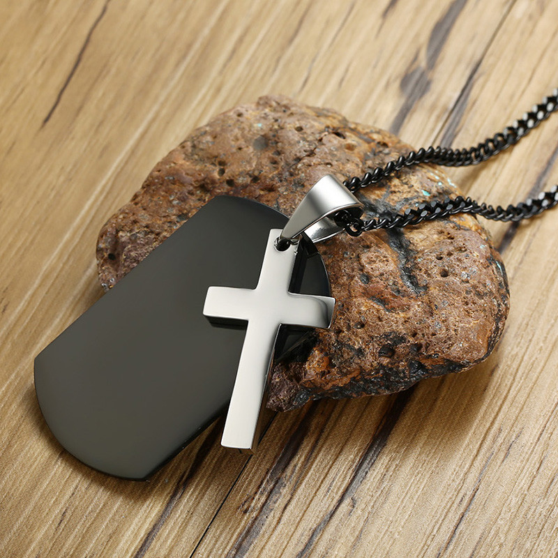 Wholesale Stainless Steel Dog Tag and Cross Pendant