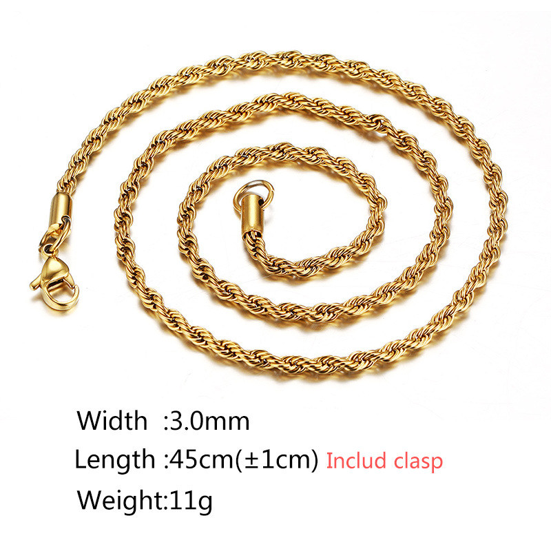 Wholesale Stainless Steel Rope Chain Necklace