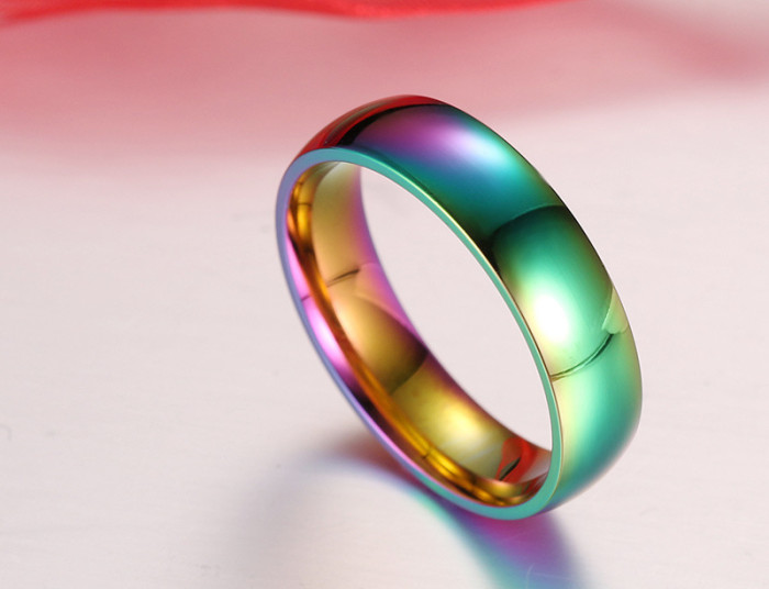 Stainless Steel Rainbow IP Ring Blanks for Engraving