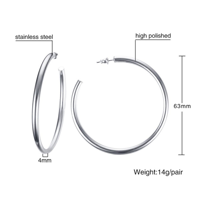 Big Fashion Stainless Steel Earrings Wholesale