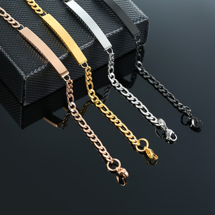 Wholesale Personalized Stainless Steel Charm Women ID Bracelet