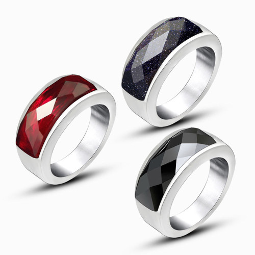 Wholesale Stainless Steel Ring with Stone Designs for Man