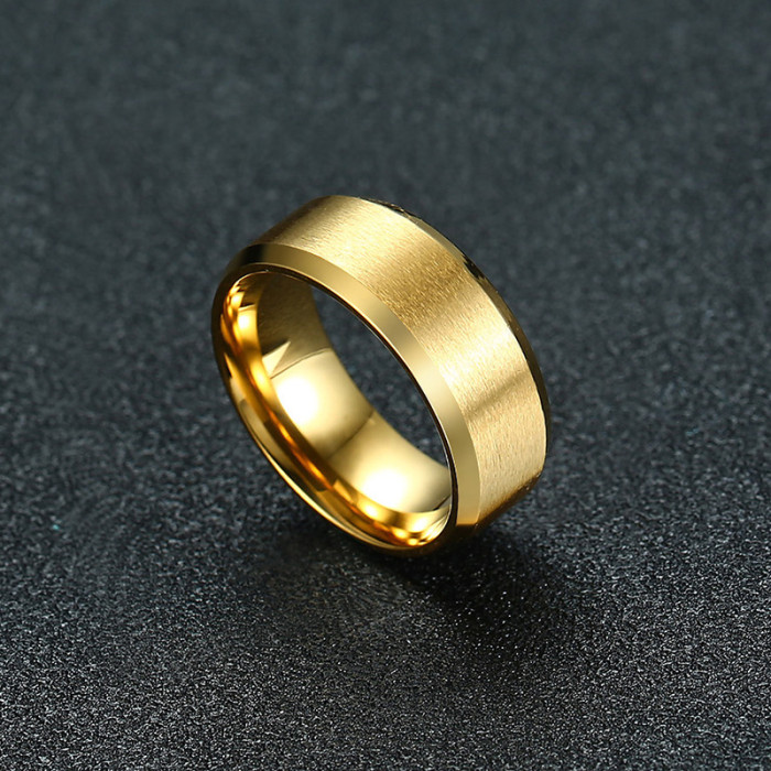 Stainless Steel 8mm Gold Wedding Band