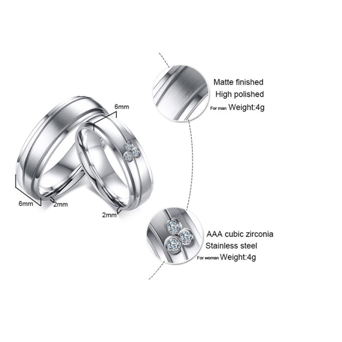 Wholesale Stainless Steel Wedding Ring Band Sets