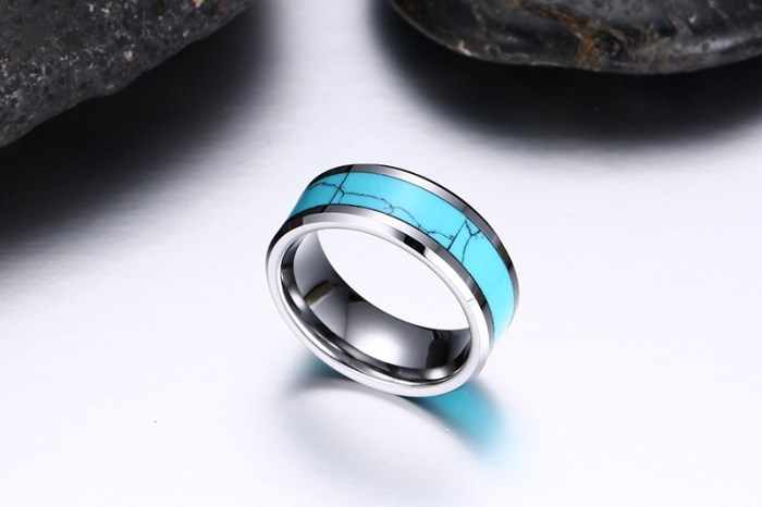 Wholesale Tungsten Carbide Kallaite Inlayed Rings