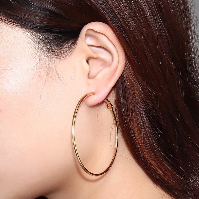 Stainless Steel Golden Hoops Earrings Wholesale