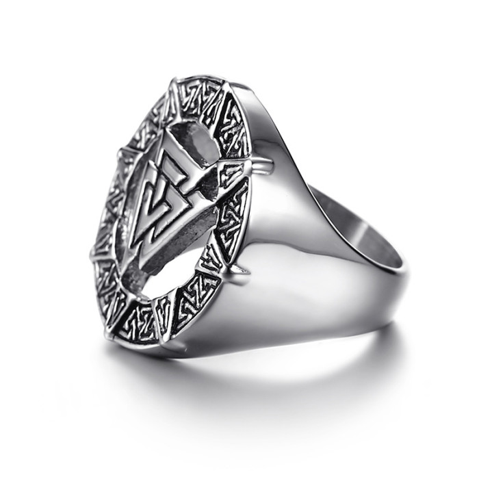 Wholesale Stainless Steel Nordic Symbol Ring