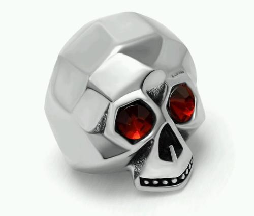 Stainless Steel Red Eyes Skull Ring for Women