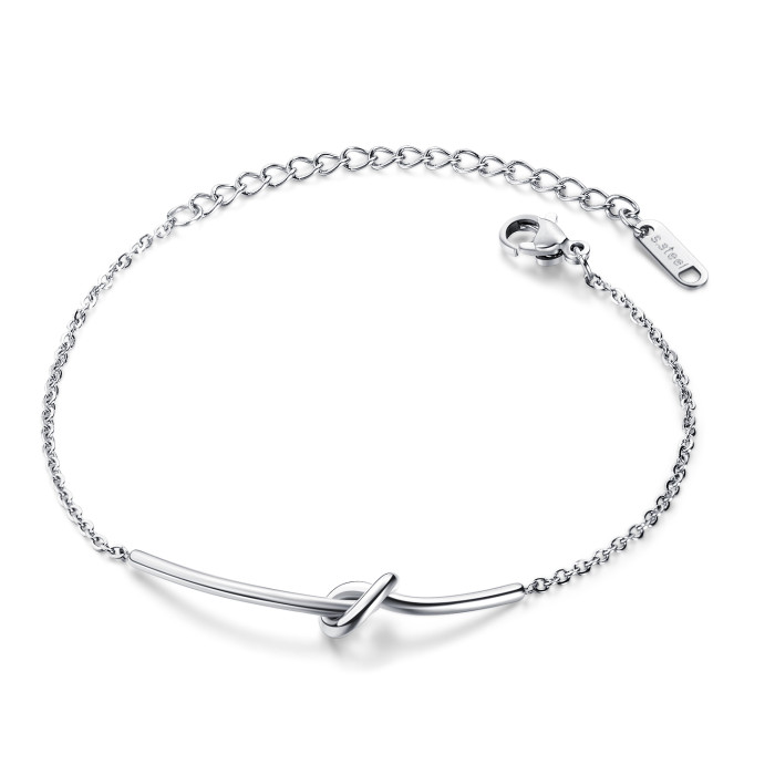 Wholesale Stainless Steel Adjustable Love Knot Bracelet
