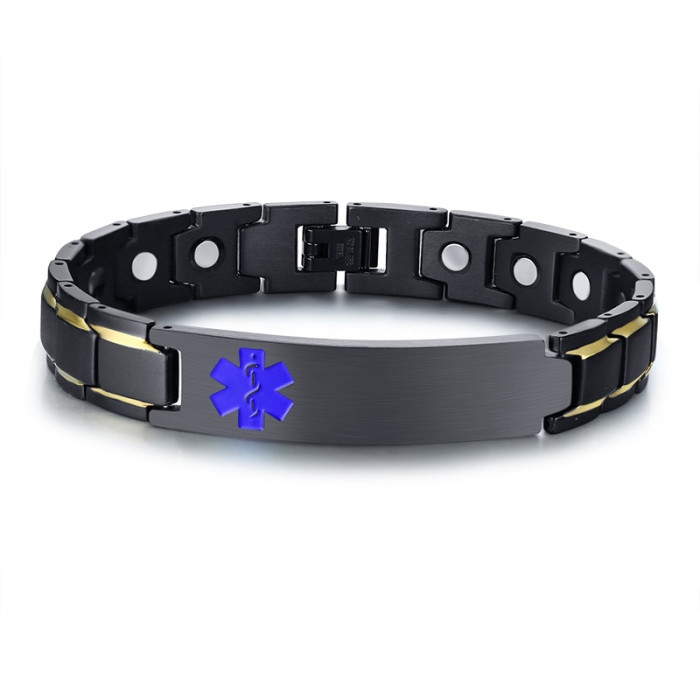 Wholesale Stainless Steel Medical ID Bracelets with Magnetic Clasp