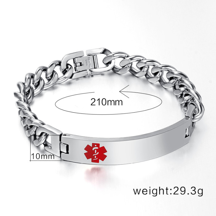 Wholesale Medical Alert Bracelet Chain with ID Tag