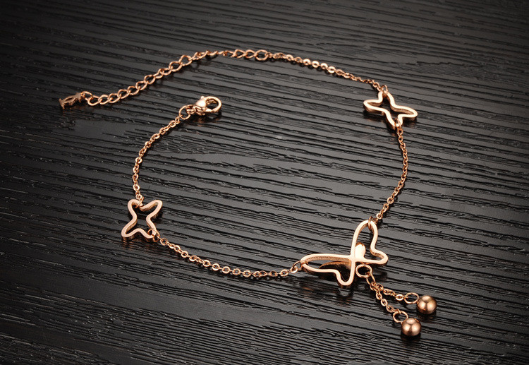 Wholesale Stainless Steel Rose Gold Anklets