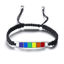 Wholesale Stainless Steel Pride Gay Weave Bracelet