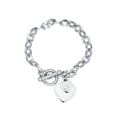 Wholesale Stainless Steel Women's Heart Bracelet