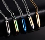 Wholesale Stainless Steel Bullet Cremation Pendants with Chain