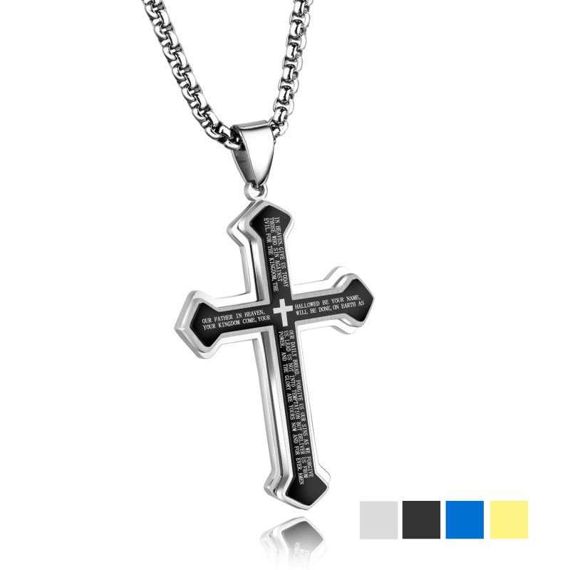 Wholesale Stainless Steel Cross Pendant and Chain Mens