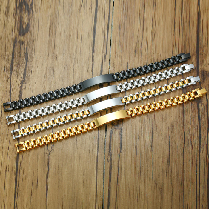 Wholesale 10mm Mens Steel ID Bracelet