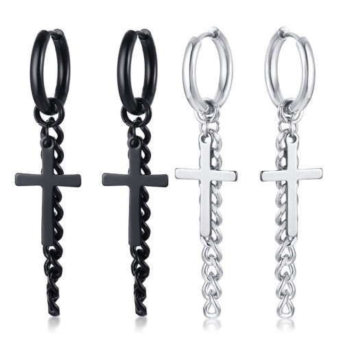 Wholesale Stainless Steel Hoop Earrings with Cross