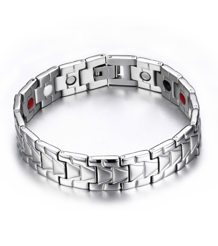 4 in 1 Black Stainless Steel Magnetic Therapy Bracelets