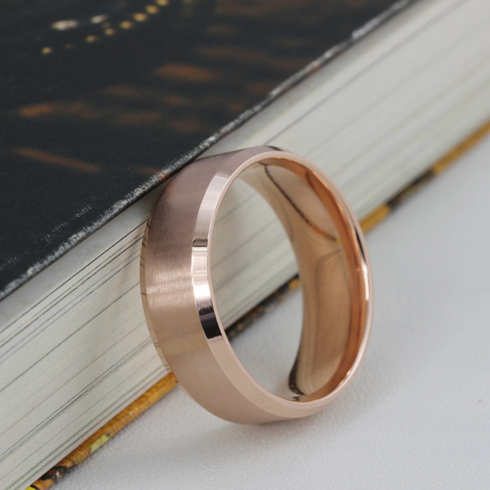 Wholesale Stainless Steel Rose Gold Wedding Band
