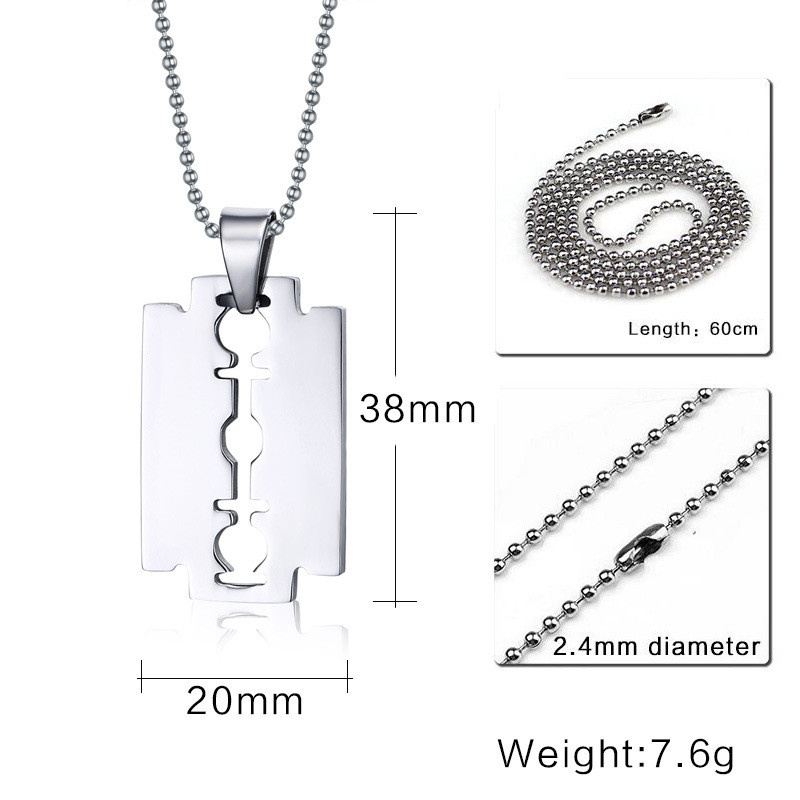 Wholesale Mens Stainless Steel Blade Necklaces Pendants