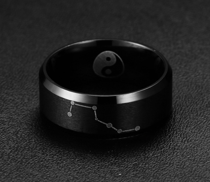 Custom Laser Dipper Black Stainless Steel Ring
