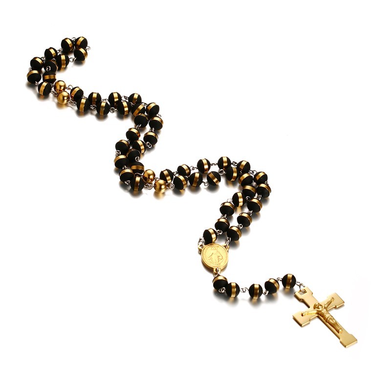 Cross Necklace IP Gold Stainless Steel Wholesale