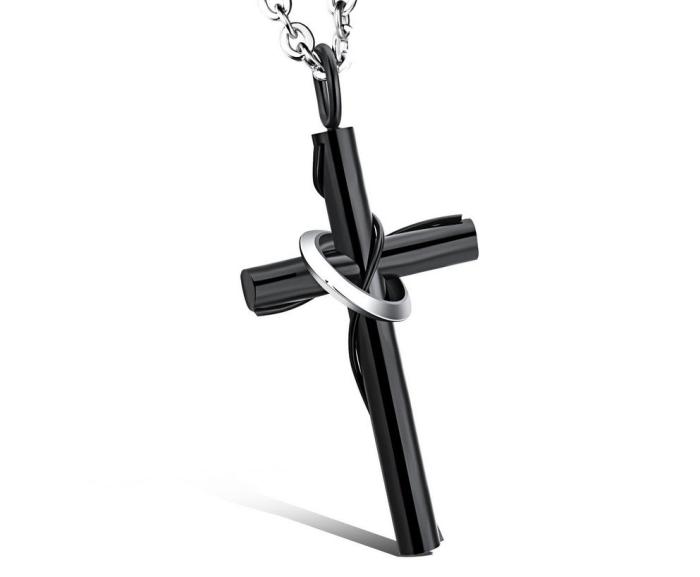 Wholesale Stainless Steel Cross Couple Pendants