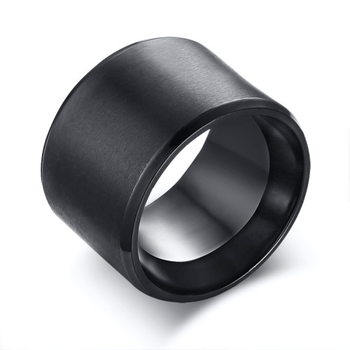 Wholesale Stainless Steel 25mm Black Men Wedding Ring Matte Band Ring