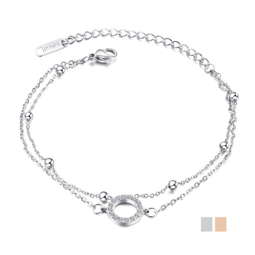 Wholesale Stainless Steel Bead and Chain Bracelet