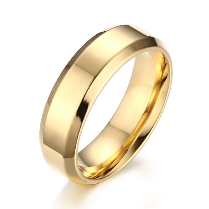 6mm Stainless Steel Gold Engravable Comfort Fit Band Ring