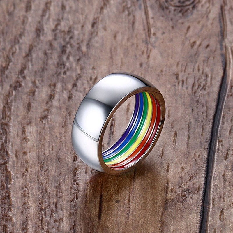 Stainless Steel Rainbow Gay Pride Rings Wholesale