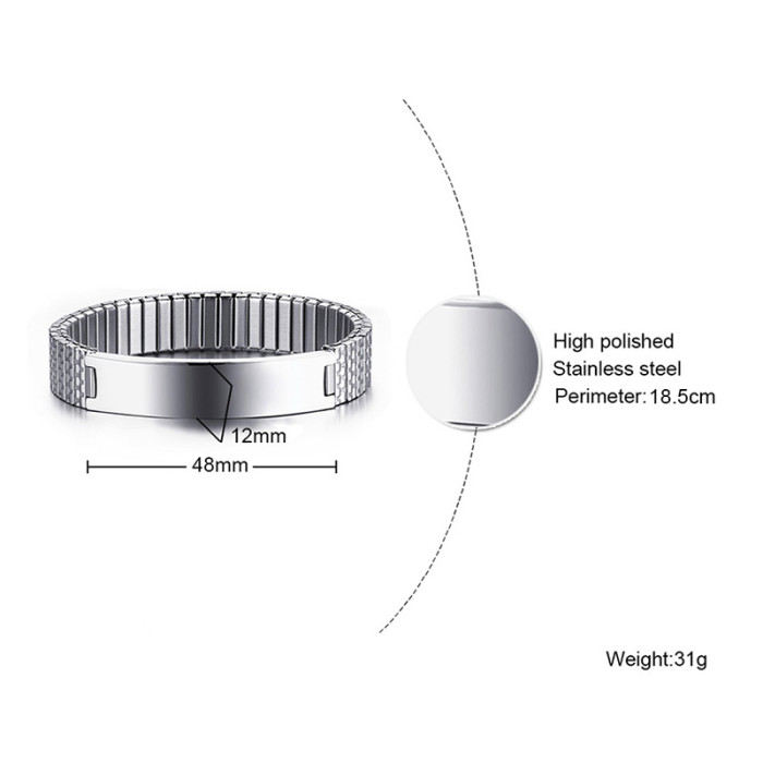 Wholesale Stainless Steel Stretch ID Bracelet Design Ideas