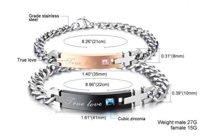Wholesale Stainless Steel Couple Bracelets