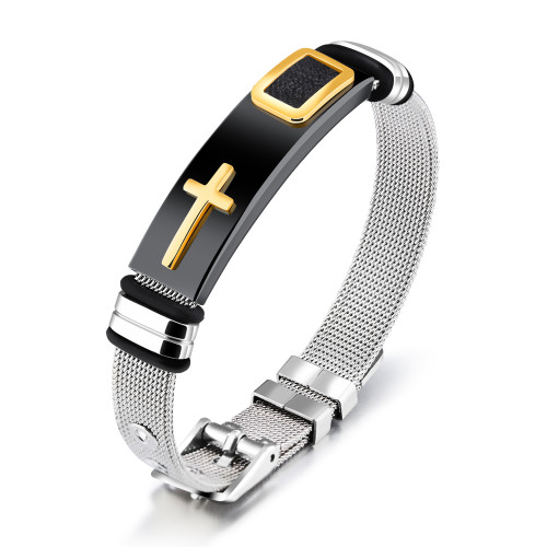 Wholesale Stainless Steel Mens Accessories Bracelet with Cross