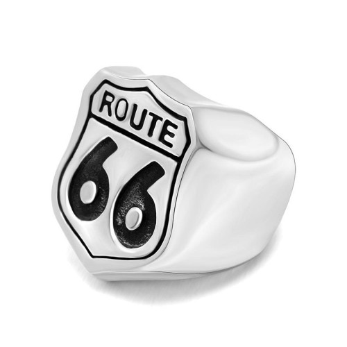 Wholesale Fashion Stainless Steel Usa Biker Road Route 66 Ring For Men Motor Biker Jewelry Rings