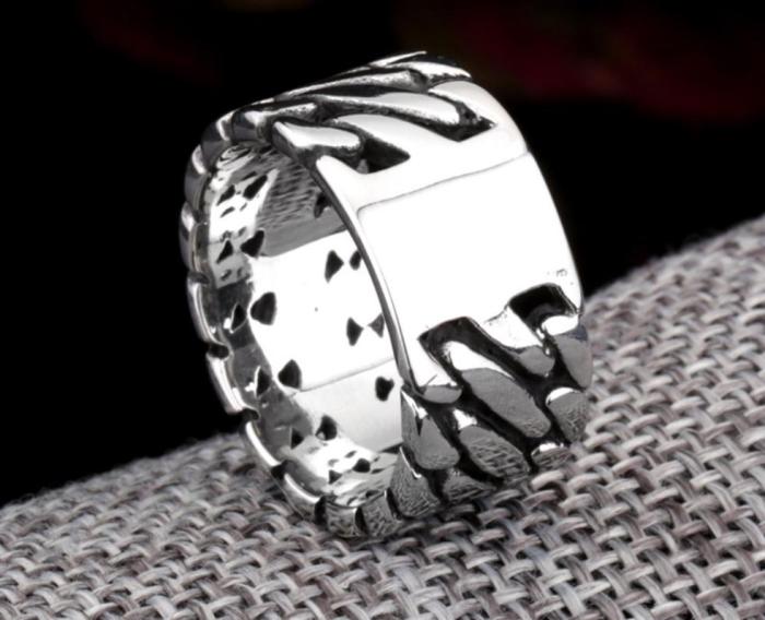 Stainless Steel Bikers Chain Jewelry Ring