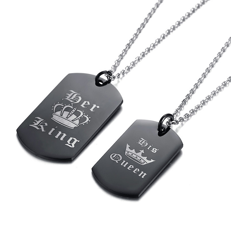Wholesale Stainless Steel King Queen Pendant for Couple