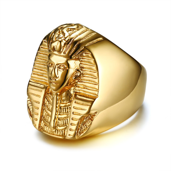 Wholesale Stainless Steel IP Gold Egyptian Pharaoh Ring