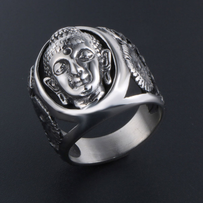 Wholesale Stainless Steel Buddha Lucky Ring